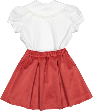 CARMINE VELVET GIRL SET
