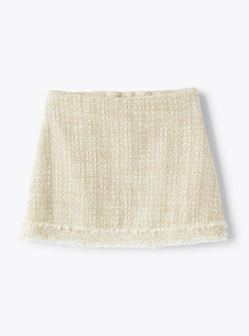 SKIRT IN A RAISED-WEFT COTTON BLEND
