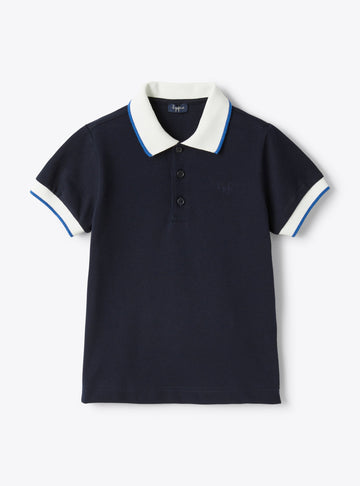 PIQUET POLO WITH CONTRASTING DETAIL