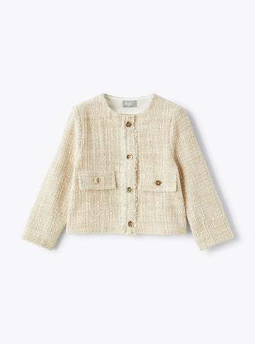 JACKET IN A RAISED-WEFT COTTON BLEND