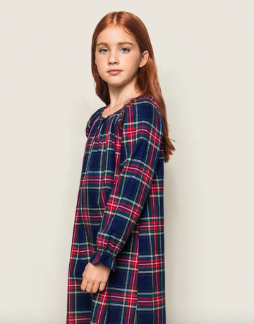 Girl's Brushed Cotton Delphine Nightgown in Windsor Tartan