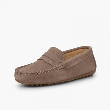 BOYS SUEDE MASK LOAFERS TAUPE