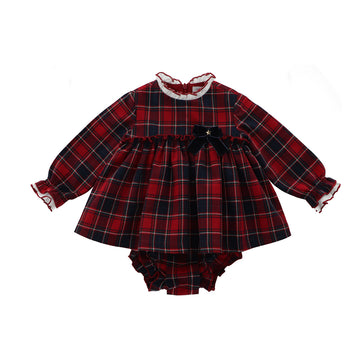 SET DRESS & NAPPY COVER WOVEN GIRL NATALE