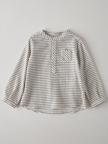 SHIRT grey stripes cuello Mao