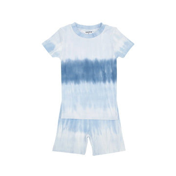 TWO PIECE PJ SS/SHORTS GRADIENT TIE DYE BLUE