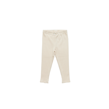 GIRLS ORGANIC RIB LEGGING - CREAM