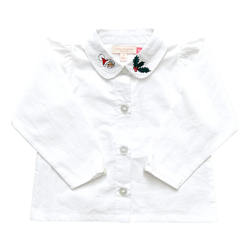 GIRLS COLLAR SHIRT - HOLIDAY EMBROIDERY