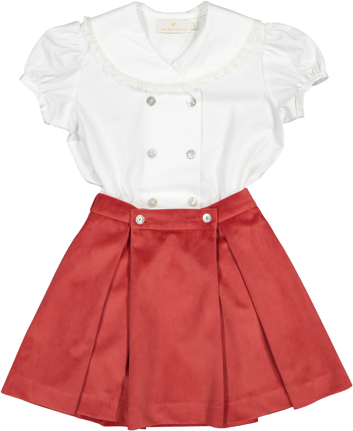 CARMINE VELVET GIRL SET