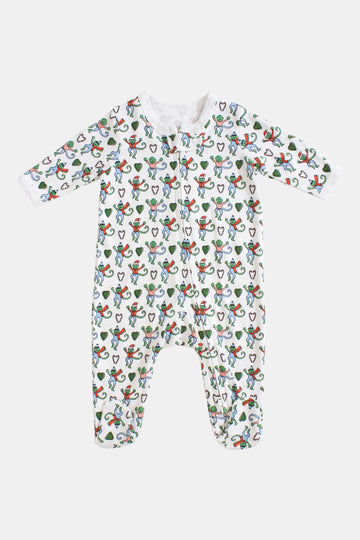 INFANT MERRY MONKEY ZIPPER FOOTIE