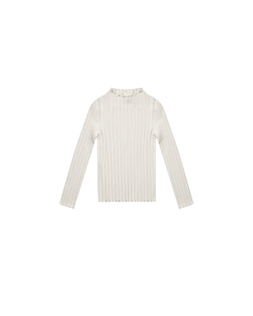 LONG SLEEVE RIBBED TEE IVORY