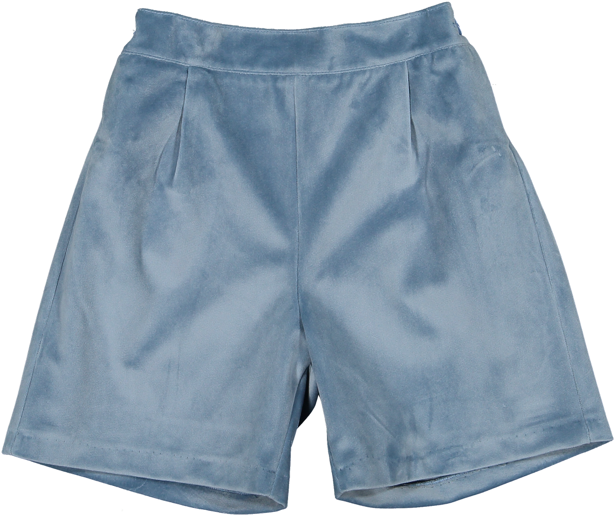 DUSTY BLUE VELVET SHORTS