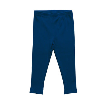 GIRLS ORGANIC RIB LEGGING - NAVY